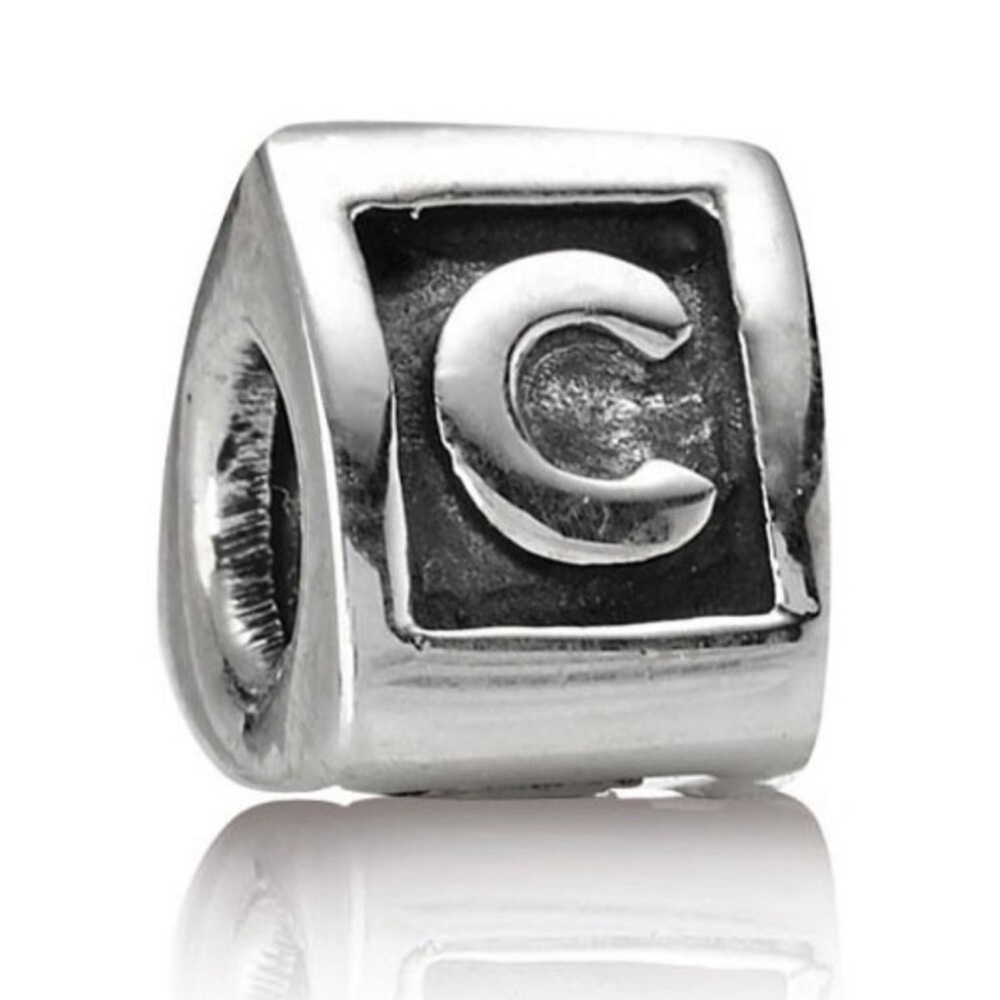 PANDORA Sterling Silver Alphabet Initial C Charm - Alpha 925 ALE